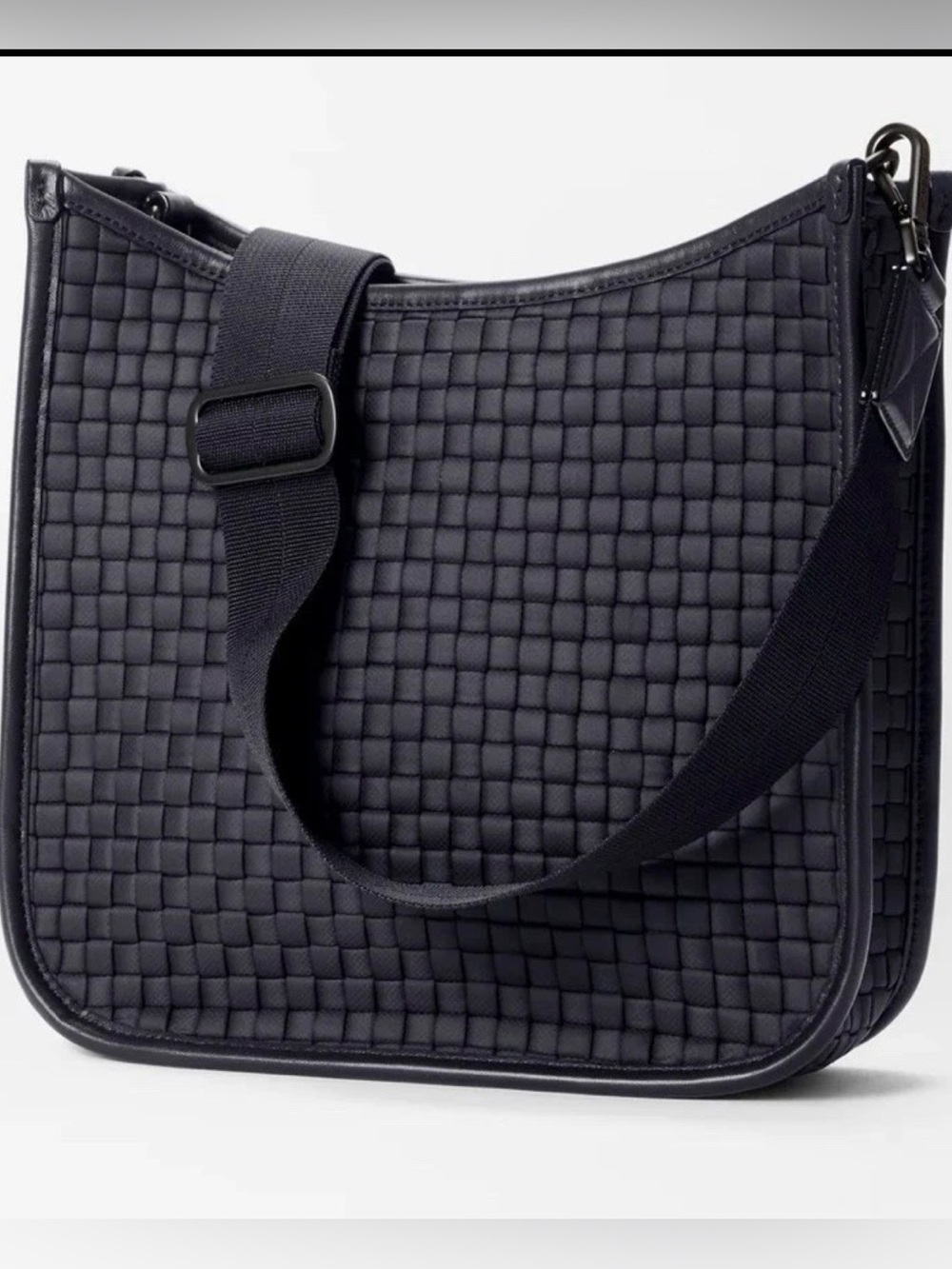 MZ WALLACE Black Woven Crossbody Bag